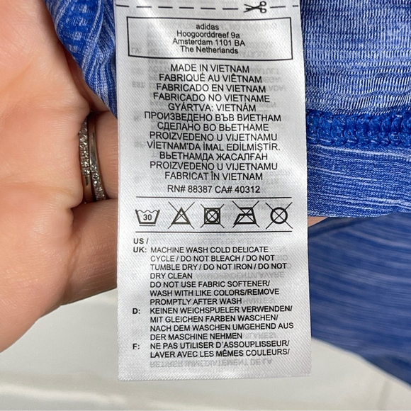 Adidas Athletic T-shirt short sleeve heather blue UPF50 sun protection Size Sm - Picture 6 of 6